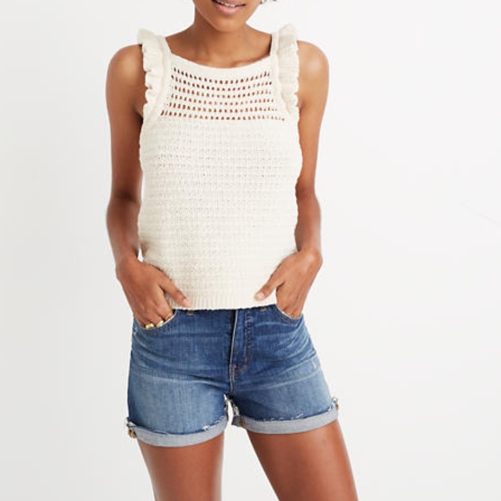 Madewell Ruffled Crochet Sweater Tank